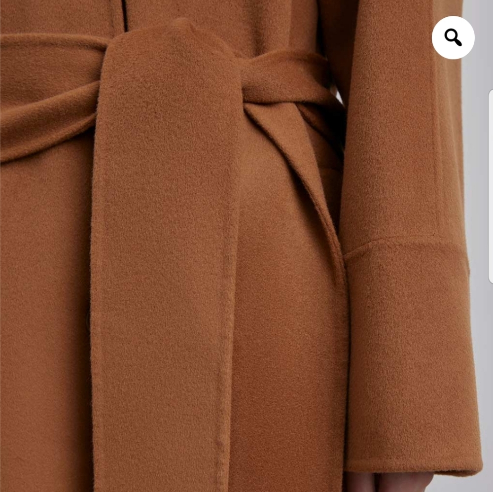 NWT Button Up Collar Silk Wool Blend Coat (Bronze) - Silk Maison - Picture 5 of 14